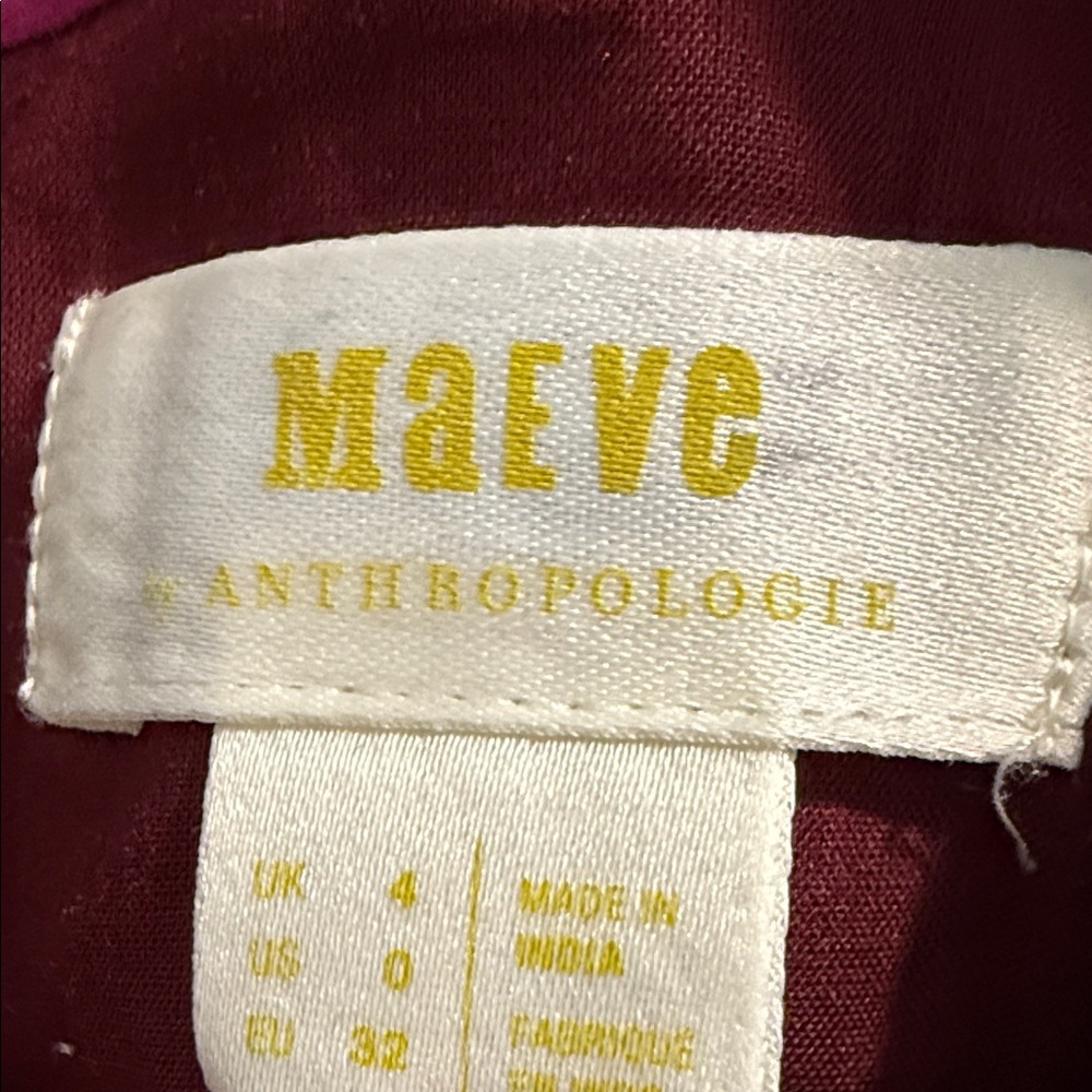 Anthropologie Burgundy Embroidered Mini Skirt - Picture 9 of 9
